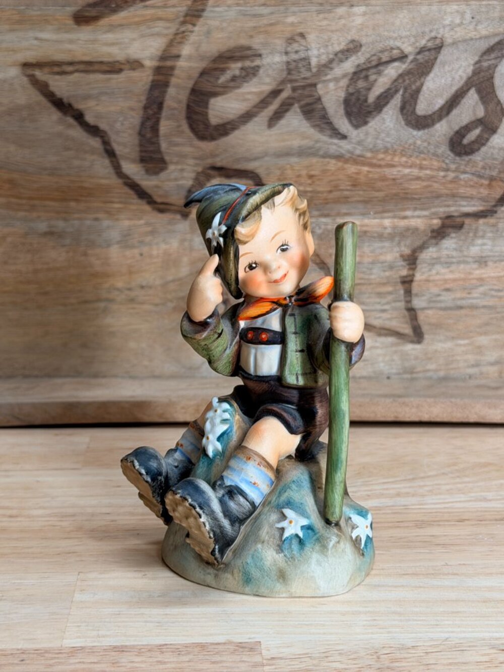 Vintage Goebel Hummel Mountaineer #315 Boy Hiker Edelweiss Germany Figurine